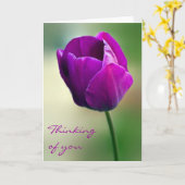 Het paarse Denken van de Tulp aan u Kaart (Gele Bloem)