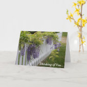 Het paarse Denken Wisteria aan u Kaart (Gele Bloem)