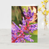 Het paarse Exotische Wenskaart van het Plant van Kaart (Gele Bloem)