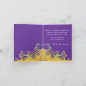 Het paarse gele verloving van het vlinderhuwelijk bedankkaart (Binnen)