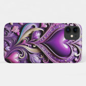 Het paarse hart van de romantiek Case-Mate iPhone case (Achterkant (horizontaal))