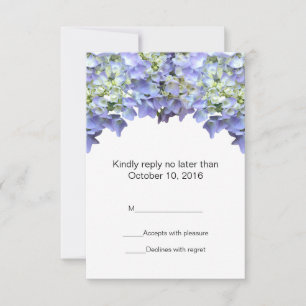 Het paarse Huwelijk RSVP van de Hydrangea Kaartje