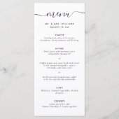 Het Paarse huwelijksmenu Menu (Voorkant)
