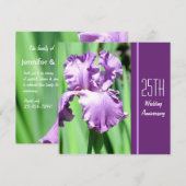 Het Paarse Iris Huwelijksjubileum Uitnodiging (Voorkant / Achterkant)