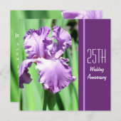 Het paarse Iris-huwelijksjubileumuitnodiging Kaart (Voorkant / Achterkant)