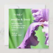 Het paarse Iris-huwelijksjubileumuitnodiging Kaart (Achterkant)