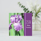 Het Paarse Iris Huwelijksverjaardagsuitnodiging Kaart (Staand voorkant)
