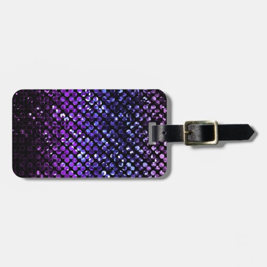 Het Paarse Kristal Bling Strass van het Bagagelabel (Voorkant horizontaal)