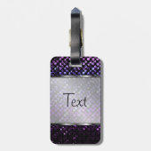 Het Paarse Kristal Bling Strass van het Bagagelabel (Achterkant verticaal)