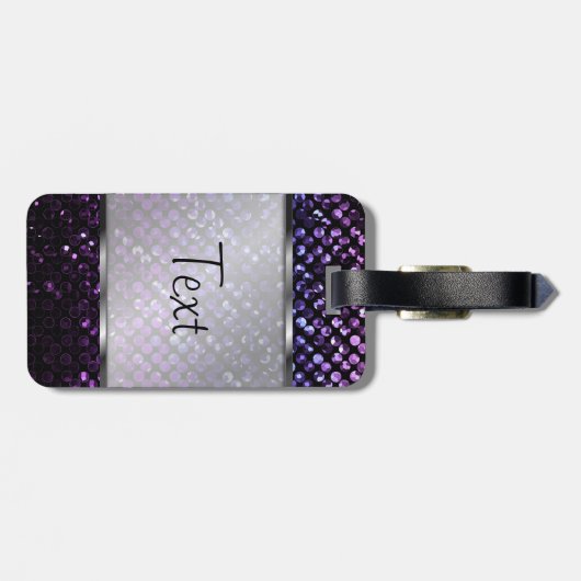 Het Paarse Kristal Bling Strass van het Bagagelabel (Achterkant horizontaal)