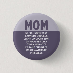 Het paarse Leven van het Grappige van het Mamma Ronde Button 3,2 Cm
