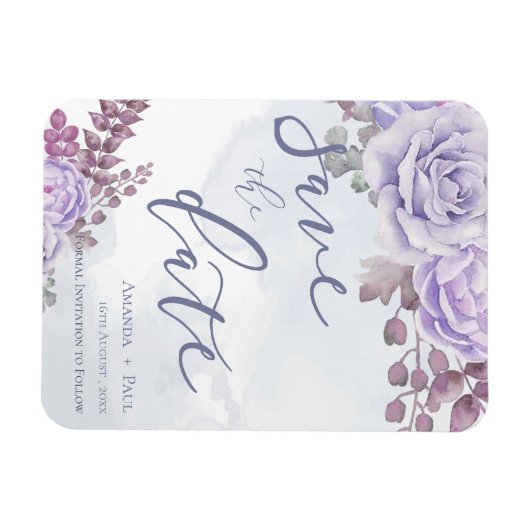Het Paarse Manuscript van de Waterverf Floral spar Magneet (Horizontaal)