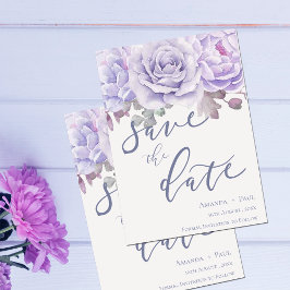 Het Paarse Manuscript van de Waterverf Floral spar Save The Date