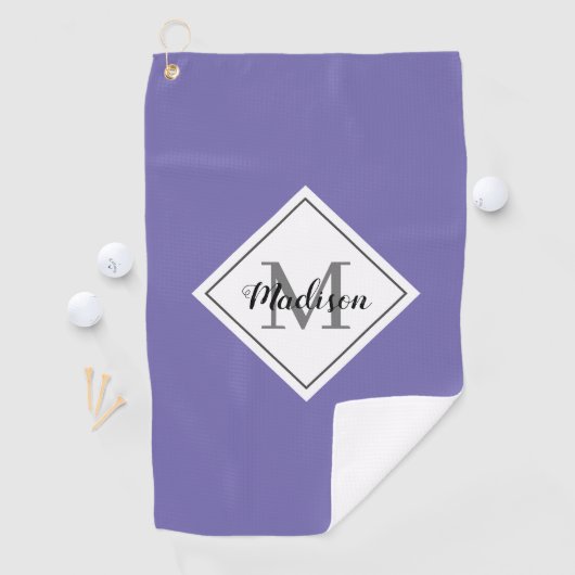 Het Paarse Manuscript van Lavender Gepersonaliseer Golfhanddoek (Insitu)