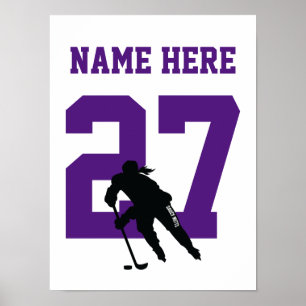 Het Paarse nummer van vrouwelijke gepersonaliseerd Poster