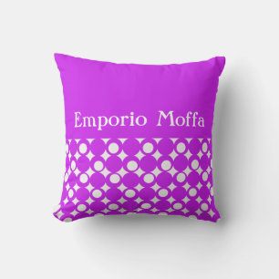 Het paarse Ontwerp @ Emporio Moffa w/text van de Kussen