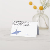 Het Paarse Origami Paper Cranes Asian Wedding Plaatskaartje (Voorkant)