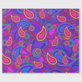 Het paarse Patroon van Paisley Cadeaupapier (Vlak)