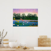 Het Paarse Poster Flamingos - Henri Rousseau (Keuken)