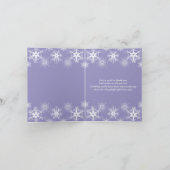 Het paarse SneeuwHuwelijk van het Bord dankt u Bedankkaart (Binnen)