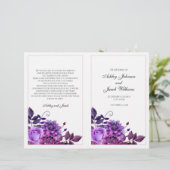 Het Paarse trouwprogramma is gevouwen. Kerceremoni (Staand voorkant)