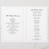 Het Paarse trouwprogramma is gevouwen. Kerceremoni (Achterkant)