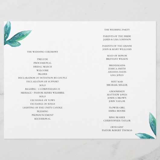 Het Paarse trouwprogramma is gevouwen. Lila bloeme (Achterkant)