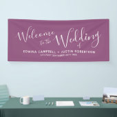 Het paarse verwelkomen van het het witte hartmanus spandoek (Beurs)