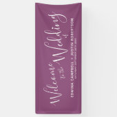 Het paarse verwelkomen van het het witte hartmanus spandoek (Verticaal)