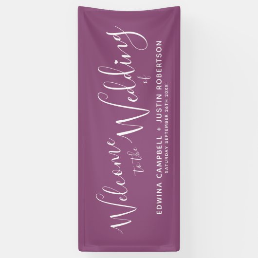 Het paarse verwelkomen van het het witte hartmanus spandoek (Verticaal)