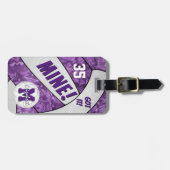 Het paarse volleybalteam voor meisjes bagagelabel (Voorkant horizontaal)