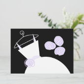 Het Paarse vrijgezellenfeest van de bruiloft is zw Kaart (Staand voorkant)