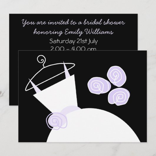 Het Paarse vrijgezellenfeest van de bruiloft is zw Kaart (Voorkant / Achterkant)