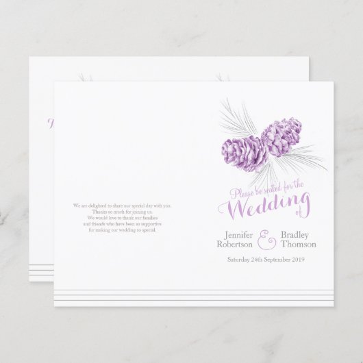 Het paarse wintertrouwprogramma van de winter voor (Voorkant / Achterkant)