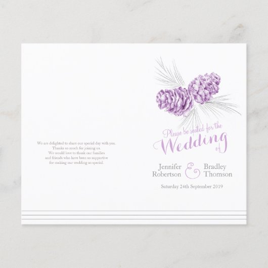 Het paarse wintertrouwprogramma van de winter voor (Voorkant)