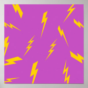 Het Paarse Y2K-patroon met achtergrondverlichting Poster