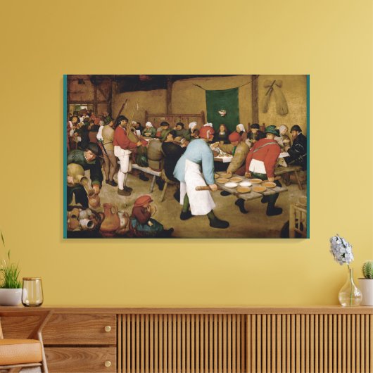 Het paashuwelijk van Pieter Bruegel in de Ouder Canvas Afdruk (Insitu (Woonkamer))