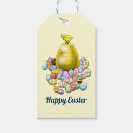 Het paaskuiken en het gouden paasei cadeaulabel