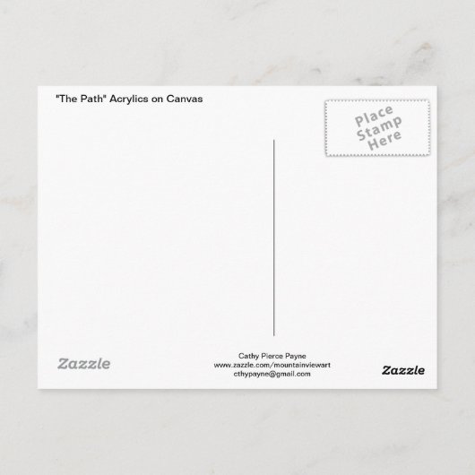 Het pad briefkaart (Achterkant)