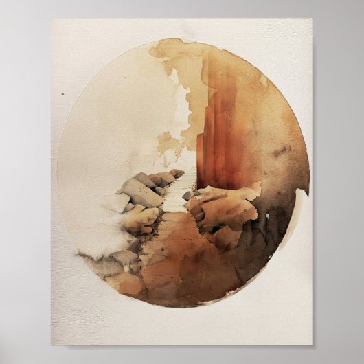 Het pad - Digitale Schets Jezus Wall Art Poster (Voorkant)