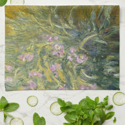 Het pad door de Irises - Claude Monet Theedoek (Gevouwen)