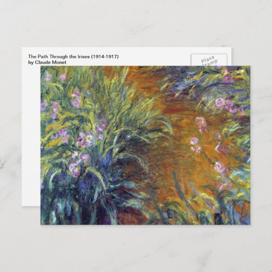 Het pad door de Irises door Claude Monet Briefkaart (Voorkant / Achterkant)