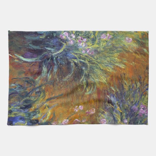 Het pad door de Irises door Claude Monet Theedoek (Horizontaal)