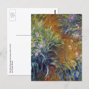 Het pad door de irissen door Claude Monet Briefkaart