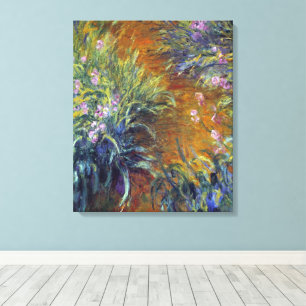 Het pad door de irissen door Claude Monet Canvas Afdruk