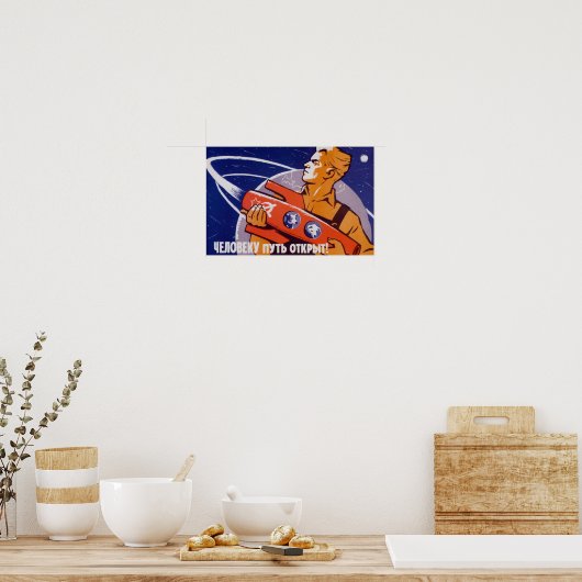 het pad is open voor mensen - de Sovjet - ruimte Poster (Keuken)