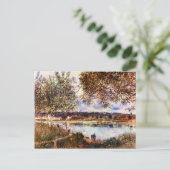 Het pad naar de oude veerboot, 1880, door Alfred S Briefkaart (Staand voorkant)