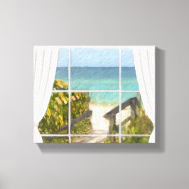 Het pad naar het strand canvas afdruk