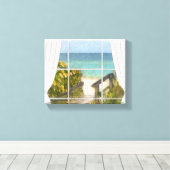 Het pad naar het strand canvas afdruk (Insitu (Houten vloer))