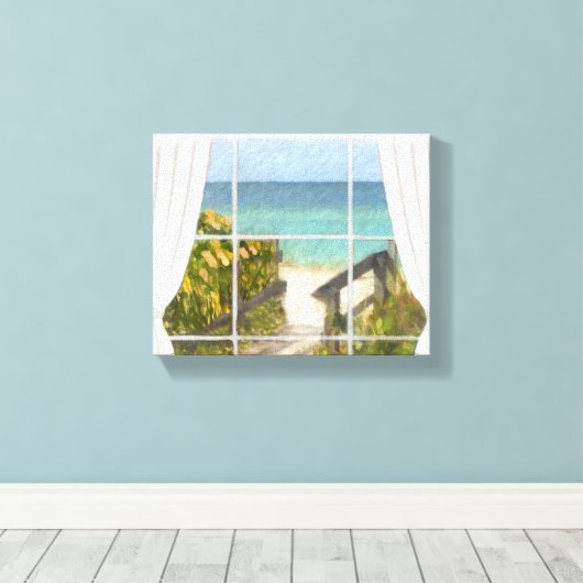 Het pad naar het strand canvas afdruk (Insitu (Houten vloer))